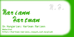 mariann hartman business card